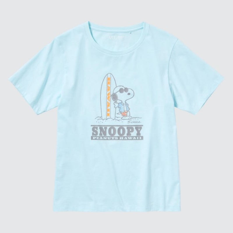 Camiseta Uniqlo Peanuts Hawaii UT Short-Sleeve Mujer Verde | 1078345