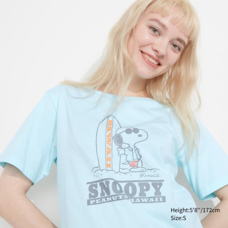 Camiseta Uniqlo Peanuts Hawaii UT Short-Sleeve Mujer Verde | 1078345