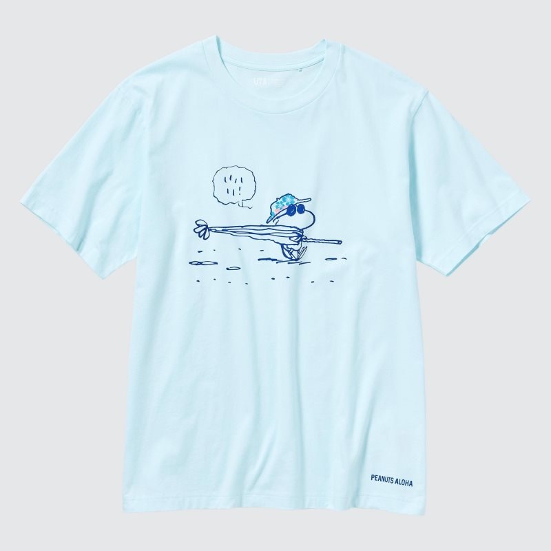 Camiseta Uniqlo Peanuts Hawaii Ut Short Sleeve Graphic Hombre Verde | 163972