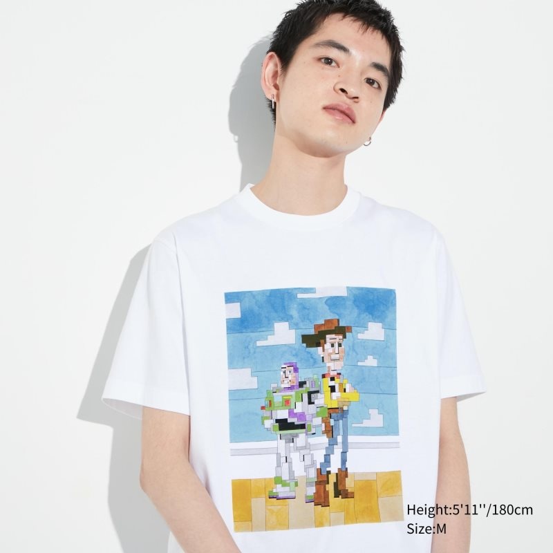 Camiseta Uniqlo Pixar Art Ut Short-sleeve Graphic Adam Lister Hombre Blancas | 1072946