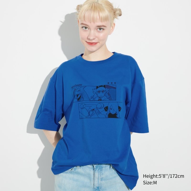 Camiseta Uniqlo Pokémon Masters Ex Ut Oversized Short-sleeve Graphic Hombre Azules | 6692065