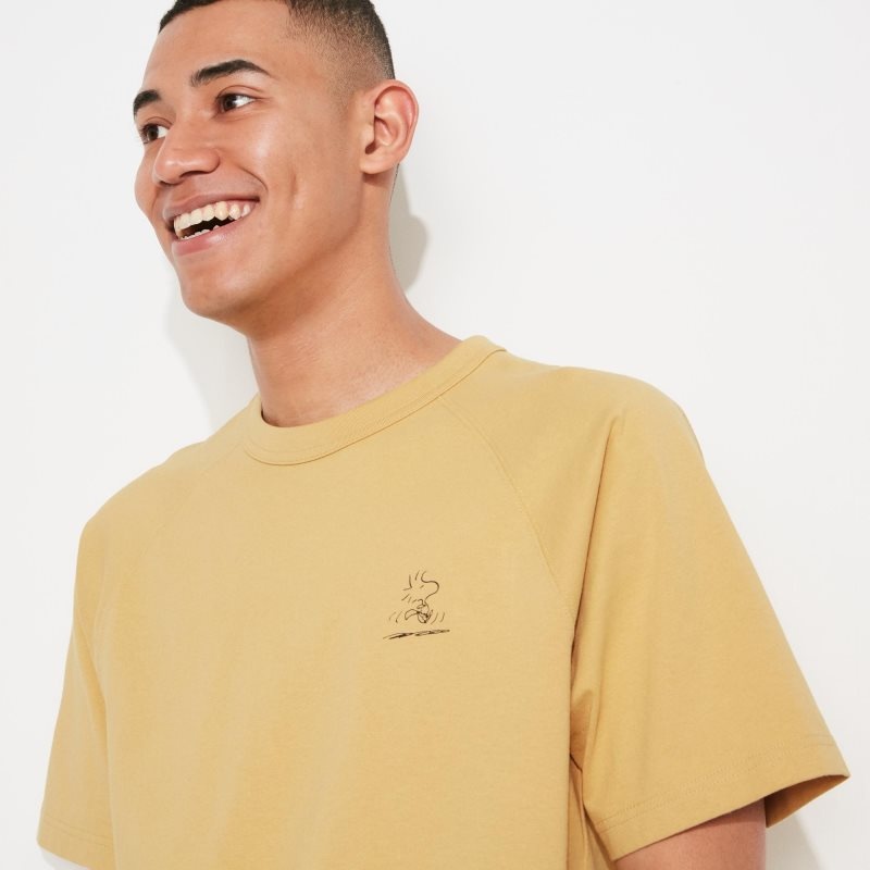 Camiseta Uniqlo Retro Peanuts Ut Oversized Short-sleeve Graphic Hombre Amarillo | 6425689