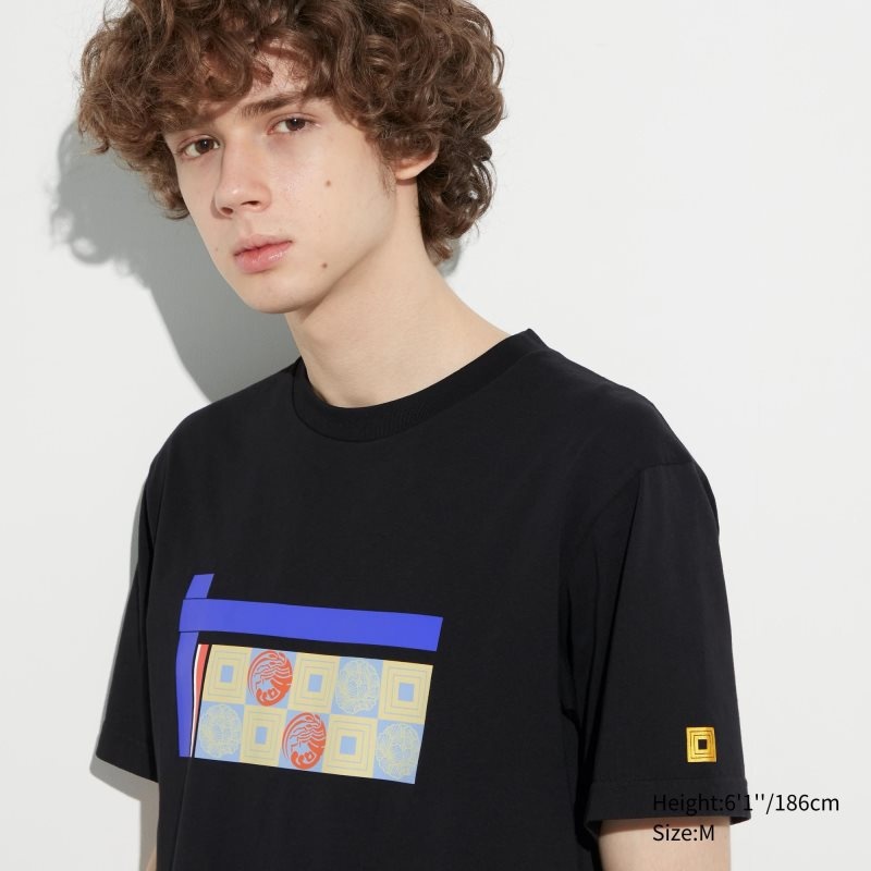 Camiseta Uniqlo Shochiku Kabuki Ut Short-sleeve Graphic Hombre Negras | 5415895