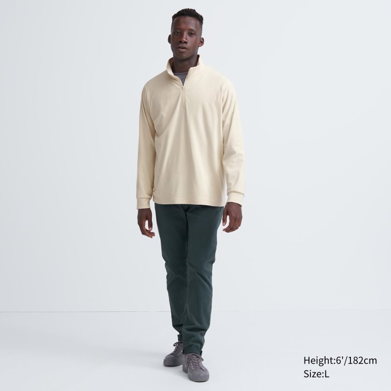 Camiseta Uniqlo Smooth Fleece Half-zip Hombre Amarillo | 1243369