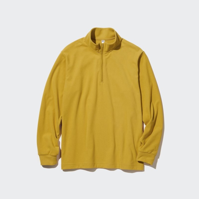 Camiseta Uniqlo Smooth Fleece Half-zip Hombre Amarillo | 1243369