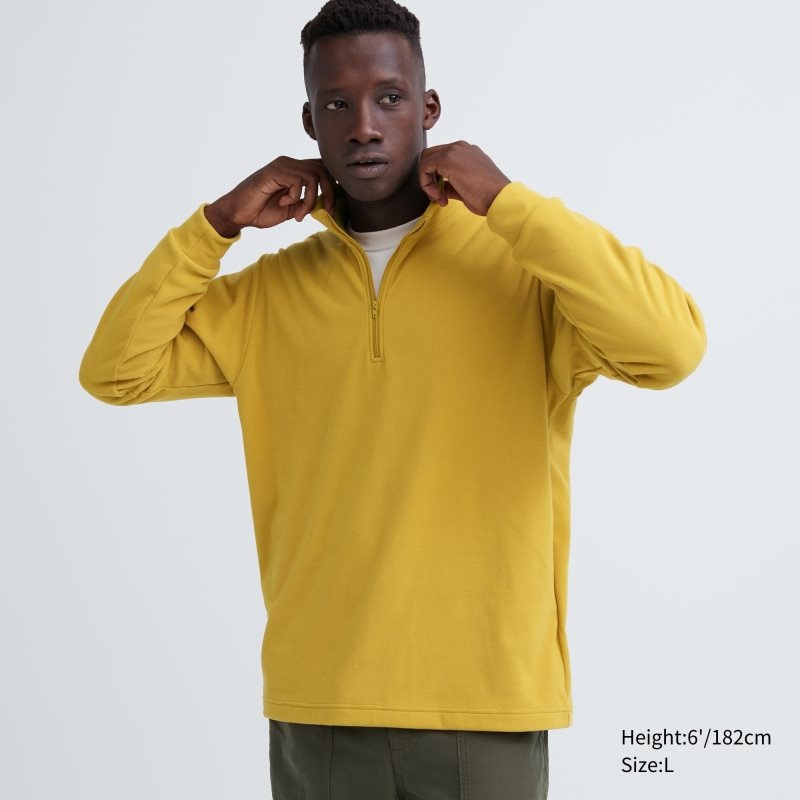 Camiseta Uniqlo Smooth Fleece Half-zip Hombre Amarillo | 1243369