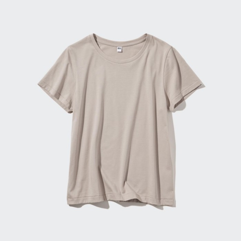 Camiseta Uniqlo Supima Cotton Crew Neck Short Sleeve Mujer Blancas | 5058578