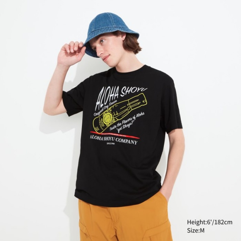 Camiseta Uniqlo The Brands Hawaii UT Short-Sleeve Aloha Shoyu Mujer Negras | 5942405