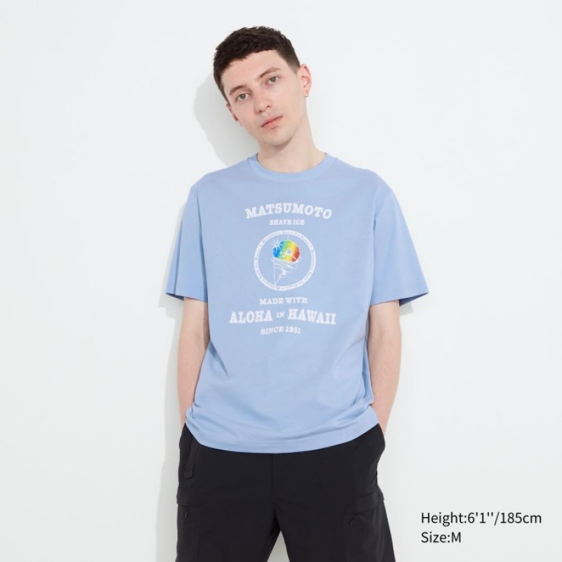 Camiseta Uniqlo The Brands Hawaii UT Short-Sleeve Matsumoto Shave Ice Mujer Azules | 2732374