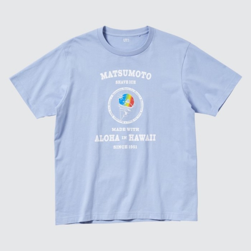 Camiseta Uniqlo The Brands Hawaii UT Short-Sleeve Matsumoto Shave Ice Mujer Azules | 2732374