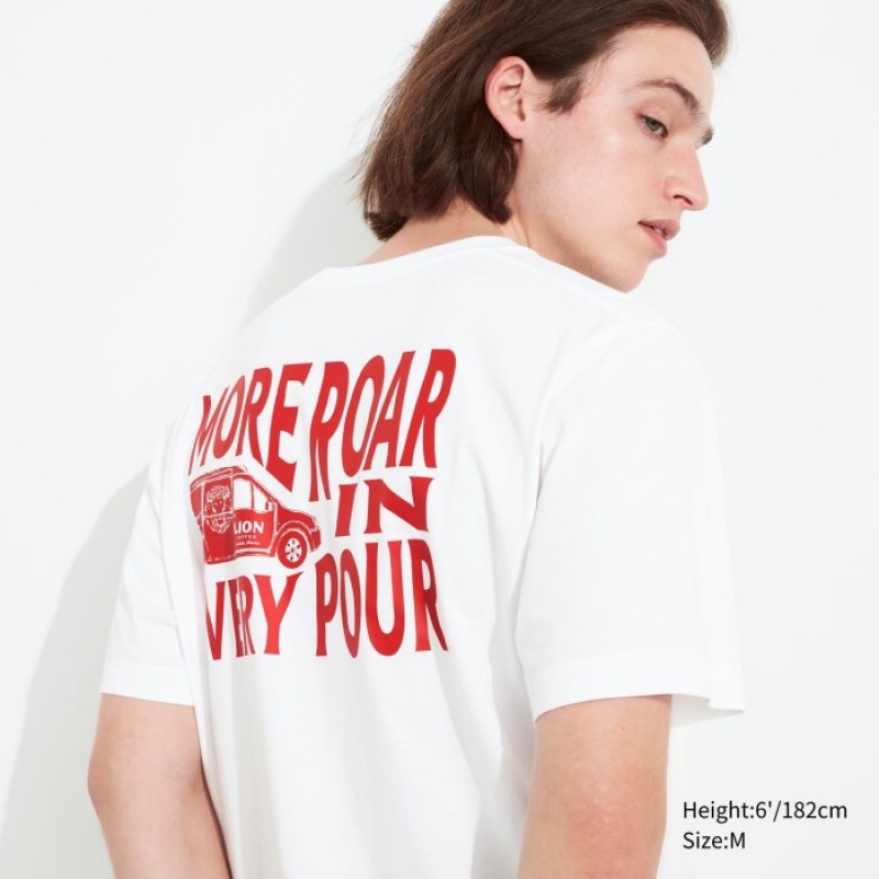 Camiseta Uniqlo The Brands Hawaii UT Short-Sleeve Lion Coffee Mujer Blancas | 2237122