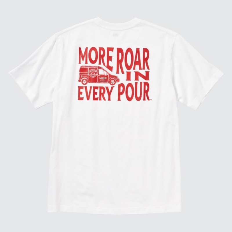 Camiseta Uniqlo The Brands Hawaii UT Short-Sleeve Lion Coffee Mujer Blancas | 2237122