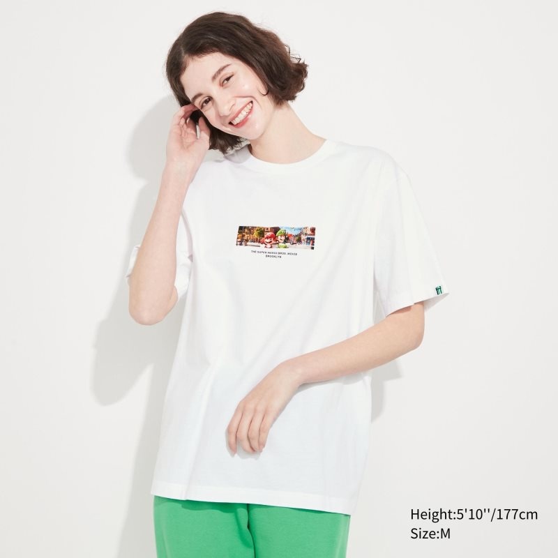 Camiseta Uniqlo The Super Mario Bros. Movie Ut Short Sleeve Graphic Hombre Blancas | 9923410