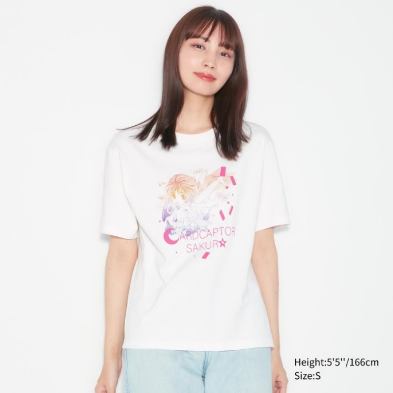 Camiseta Uniqlo The World of CLAMP UT Short Sleeve Mujer Blancas | 8383027
