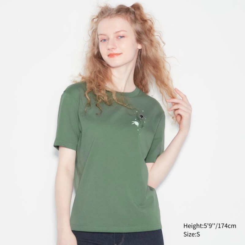 Camiseta Uniqlo The World of CLAMP UT Short Sleeve Mujer Verde | 3879242