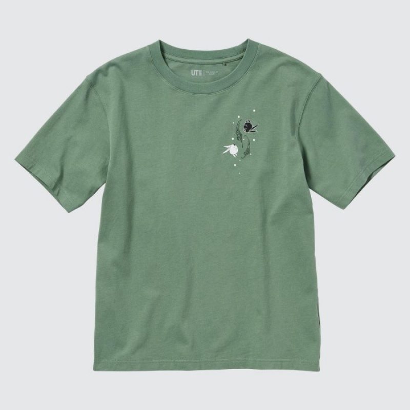 Camiseta Uniqlo The World of CLAMP UT Short Sleeve Mujer Verde | 3879242