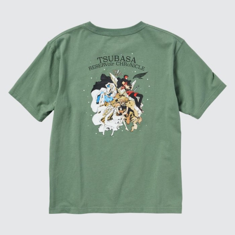 Camiseta Uniqlo The World of CLAMP UT Short Sleeve Mujer Verde | 3879242