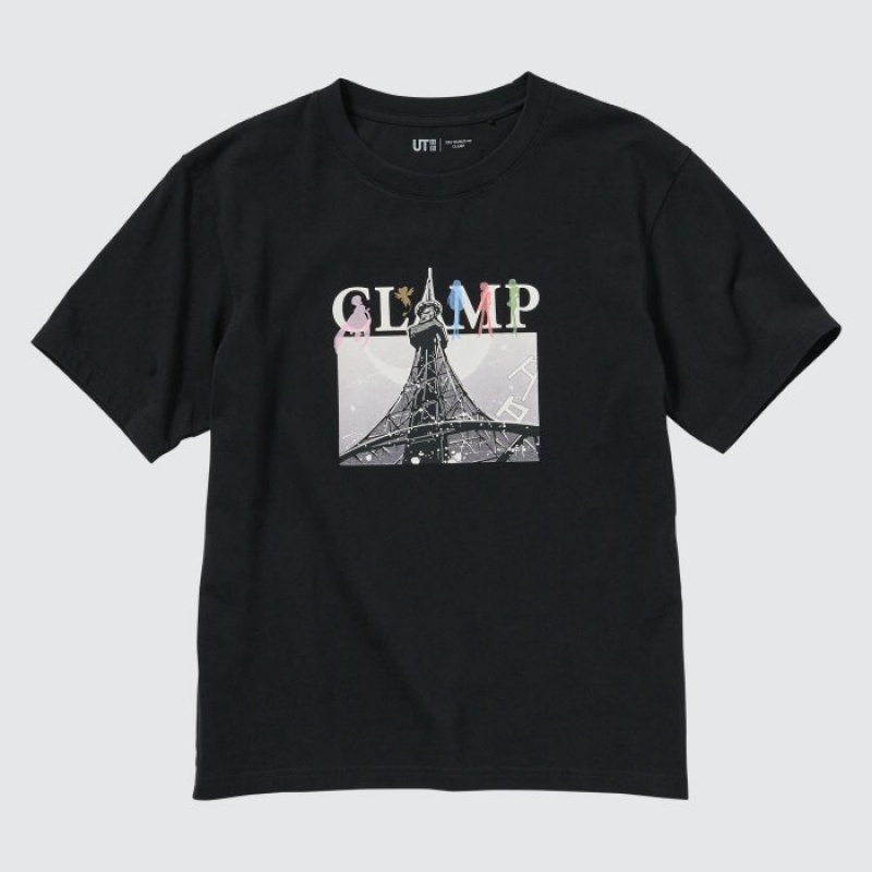 Camiseta Uniqlo The World of CLAMP UT Short Sleeve Mujer Negras | 8023372