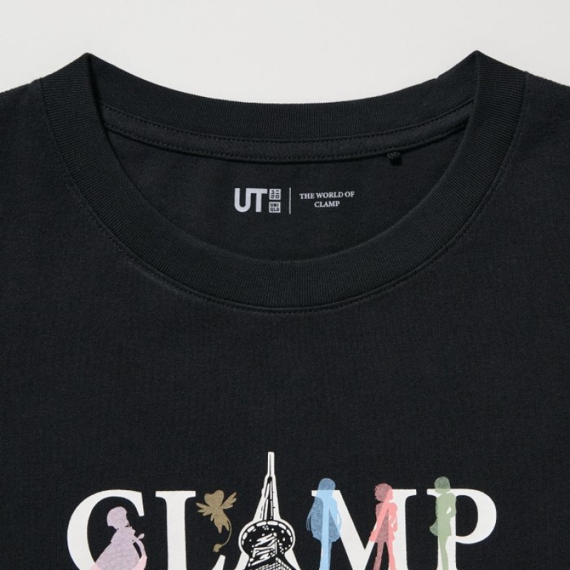 Camiseta Uniqlo The World of CLAMP UT Short Sleeve Mujer Negras | 8023372