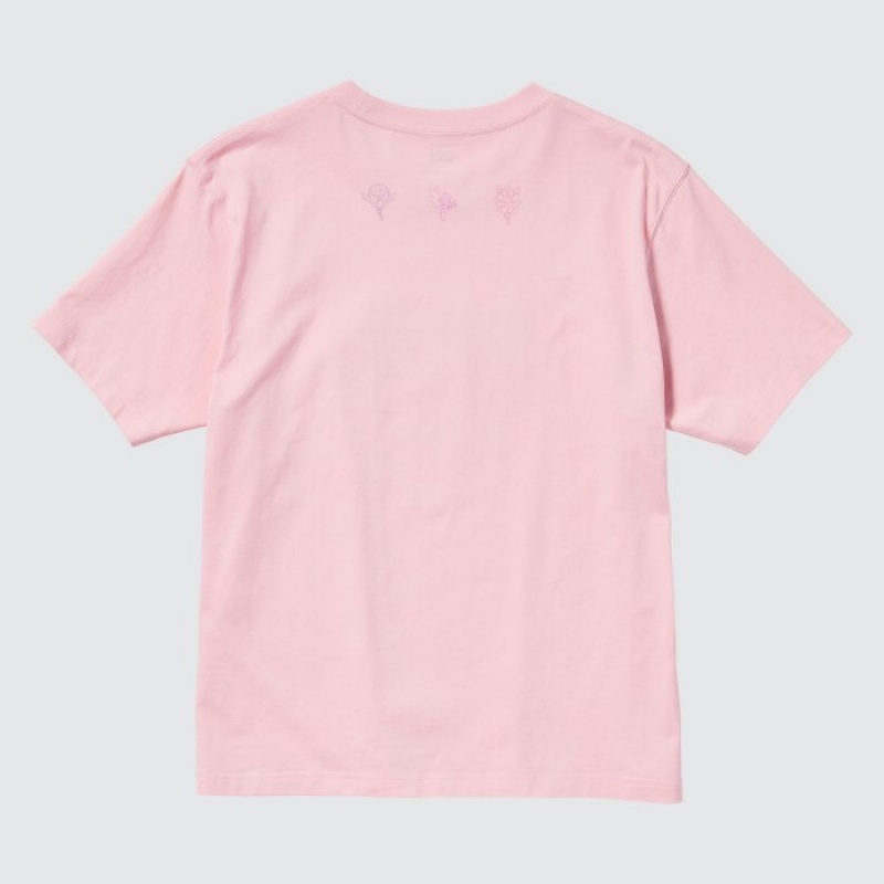 Camiseta Uniqlo The World of CLAMP UT Short Sleeve Mujer Rosas | 1652212