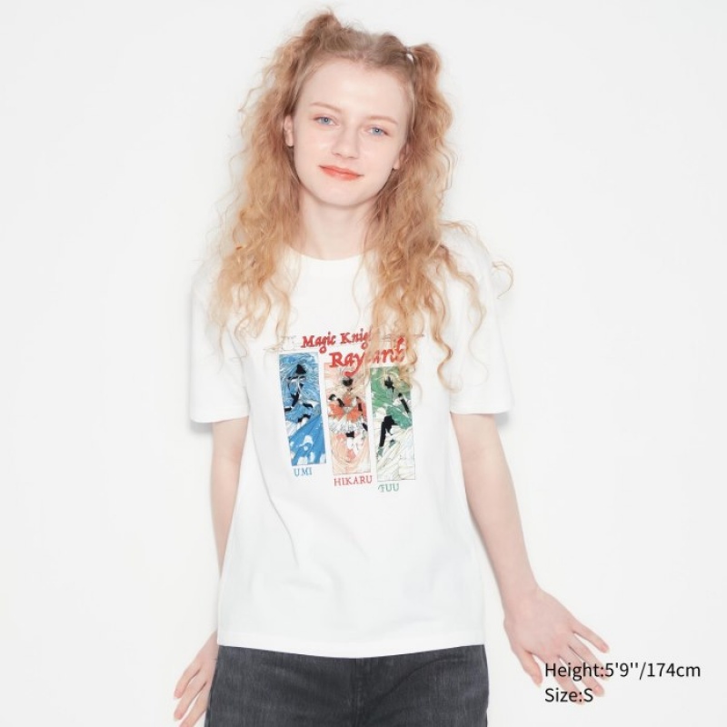 Camiseta Uniqlo The World of CLAMP UT Short Sleeve Mujer Blancas | 9961147