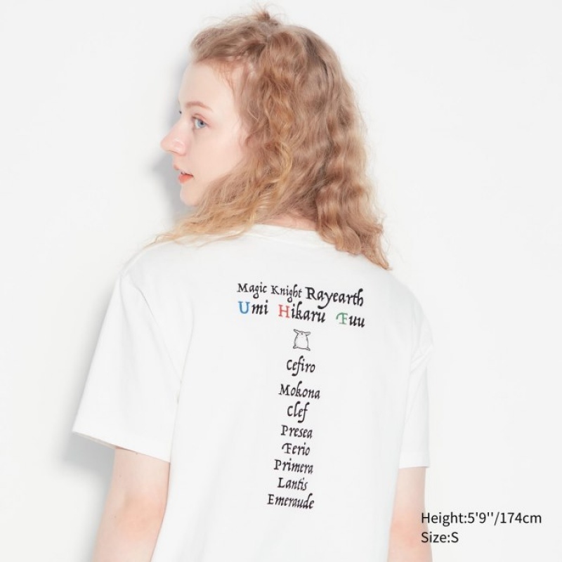 Camiseta Uniqlo The World of CLAMP UT Short Sleeve Mujer Blancas | 9961147