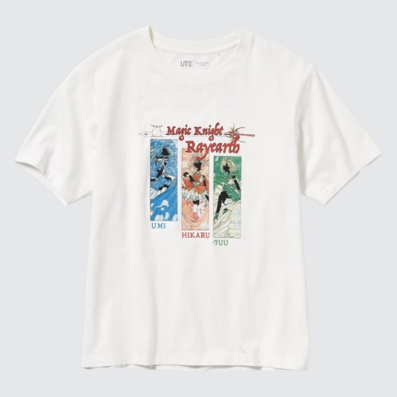 Camiseta Uniqlo The World of CLAMP UT Short Sleeve Mujer Blancas | 9961147