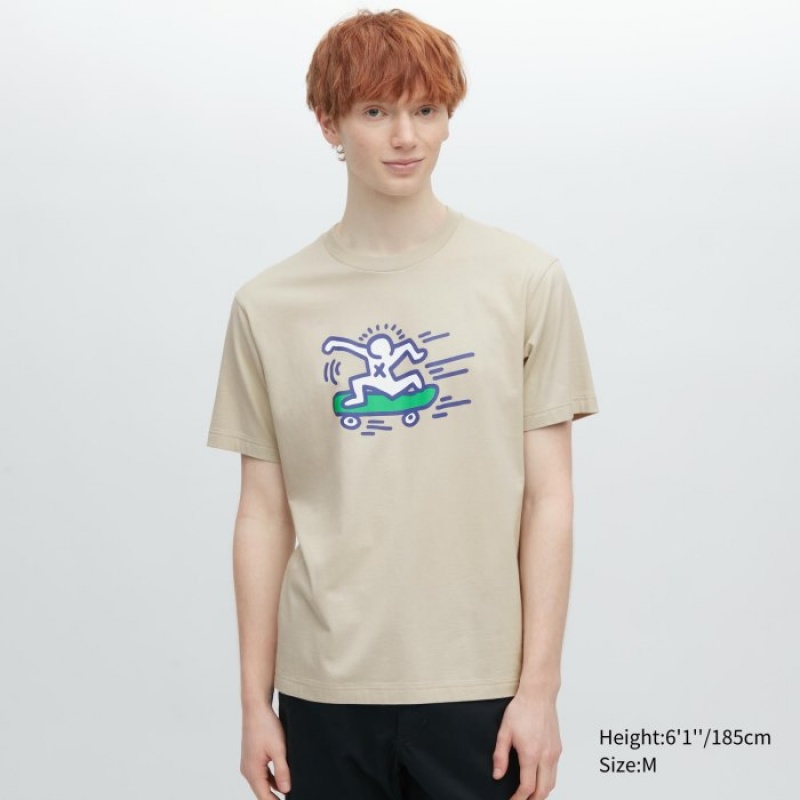 Camiseta Uniqlo UT Archive UT Short Sleeve Keith Haring Mujer Beige | 6417187