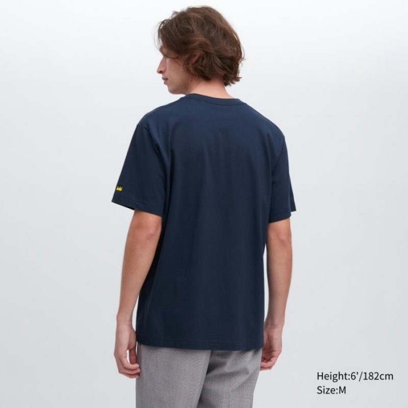 Camiseta Uniqlo UT Archive UT Short Sleeve Jean-Michel Basquiat Mujer Azul Marino | 3993128