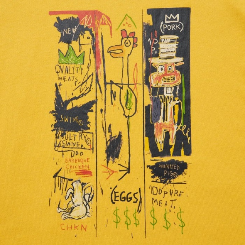 Camiseta Uniqlo UT Archive UT Short Sleeve Jean-Michel Basquiat Mujer Amarillo | 4043314