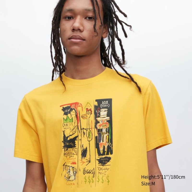 Camiseta Uniqlo UT Archive UT Short Sleeve Jean-Michel Basquiat Mujer Amarillo | 4043314