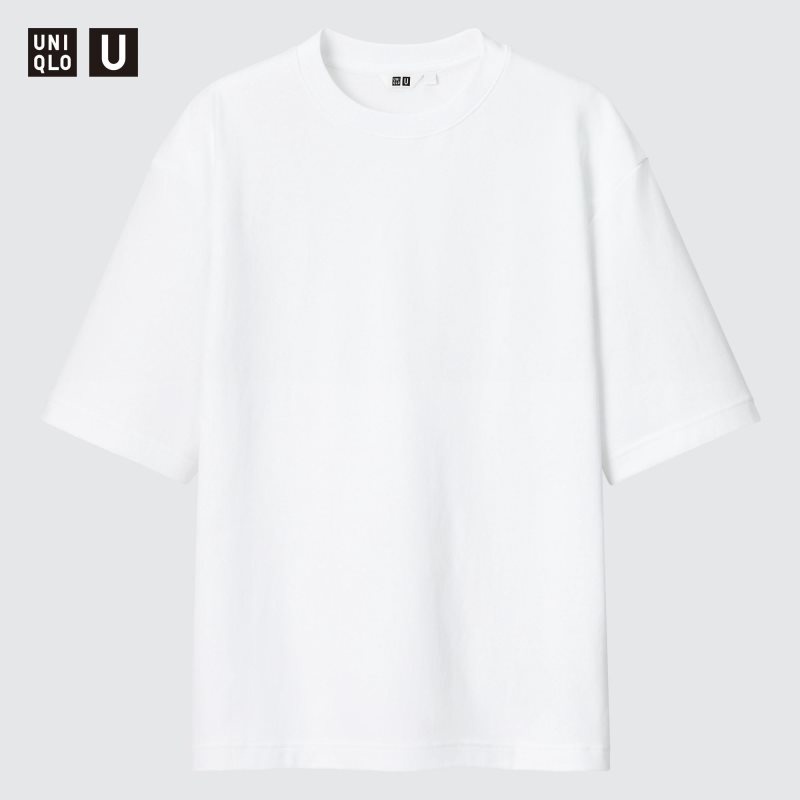 Camiseta Uniqlo U AIRism Cotton Oversized Crew Neck Half-Sleeve Hombre Blancas | 7426697