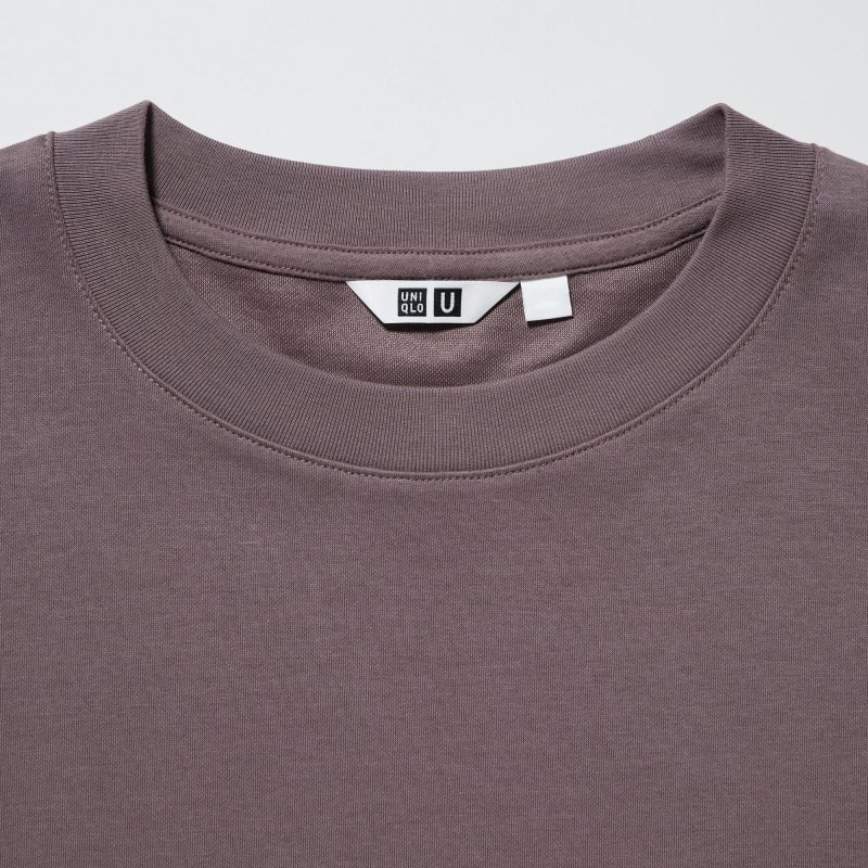 Camiseta Uniqlo U AIRism Cotton Oversized Crew Neck Half-Sleeve Hombre Marrones | 8315008