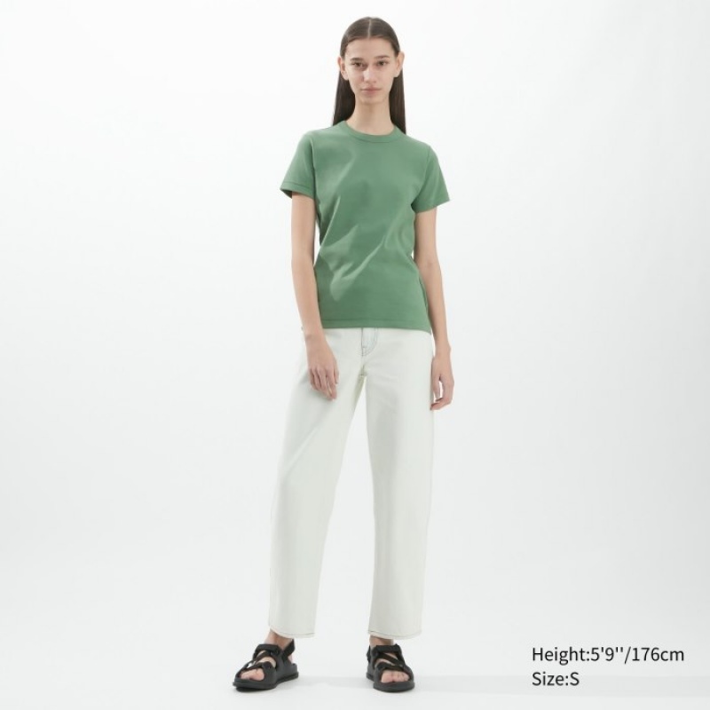 Camiseta Uniqlo U Crew Neck Short-sleeve Mujer Blancas | 615469