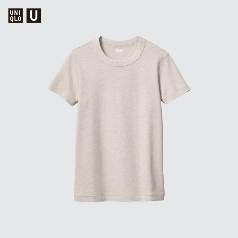 Camiseta Uniqlo U Crew Neck Short-sleeve Mujer Blancas | 615469