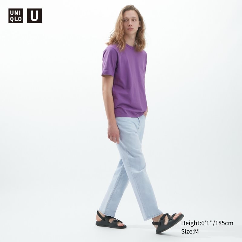 Camiseta Uniqlo U Crew Neck Short-sleeve Hombre Moradas | 5978574