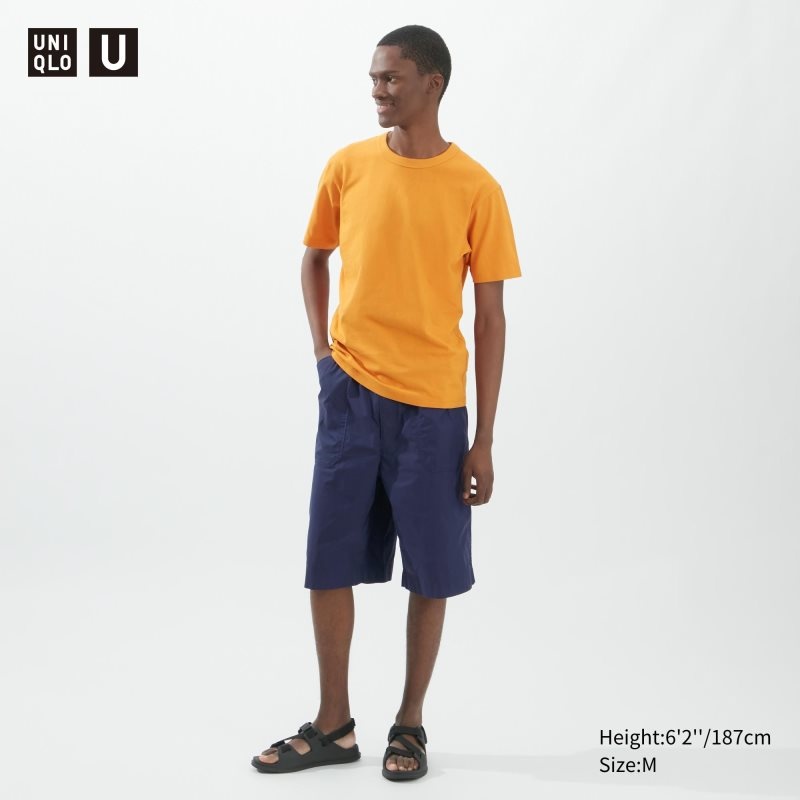 Camiseta Uniqlo U Crew Neck Short-sleeve Hombre Amarillo | 5959119