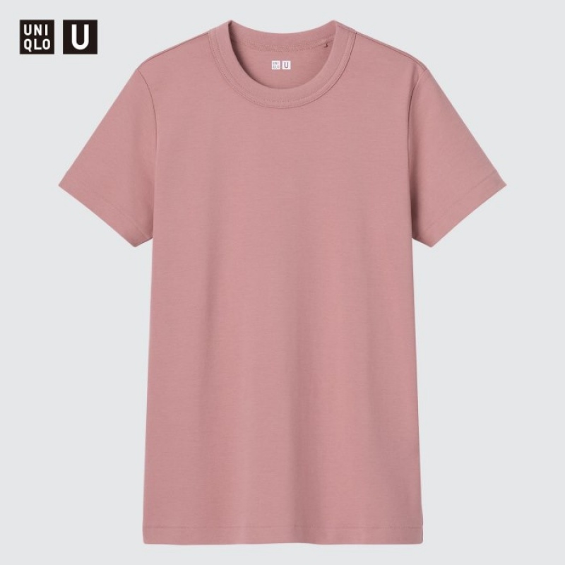 Camiseta Uniqlo U Crew Neck Short-sleeve Mujer Amarillo | 6735489
