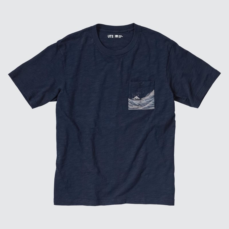 Camiseta Uniqlo Ukiyo-e Ut Short-sleeve Graphic Hombre Azul Marino | 9219948
