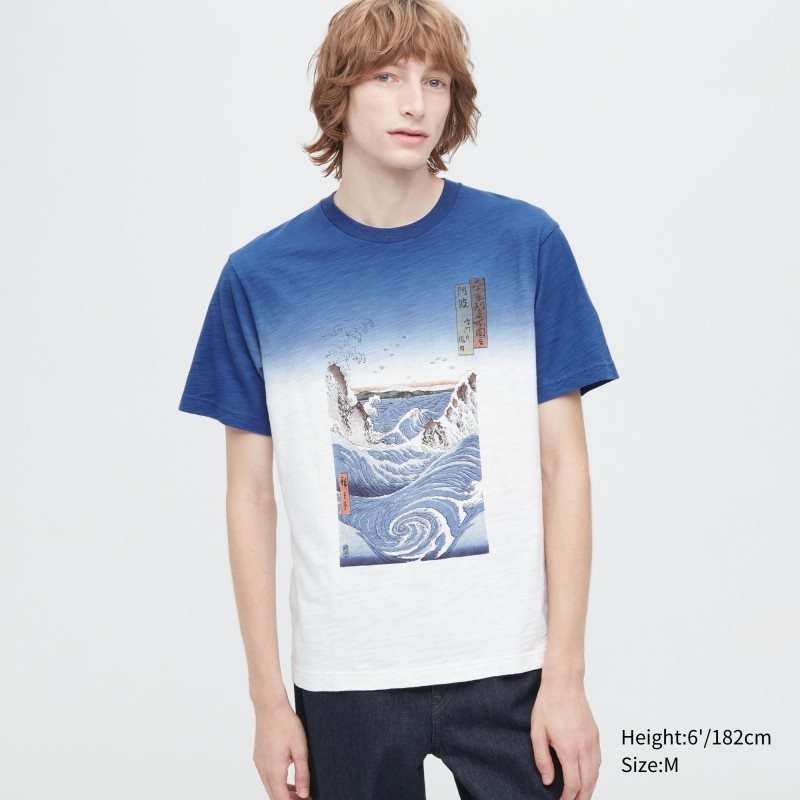 Camiseta Uniqlo Ukiyo-e Ut Short-sleeve Graphic Hombre Azules | 9068234