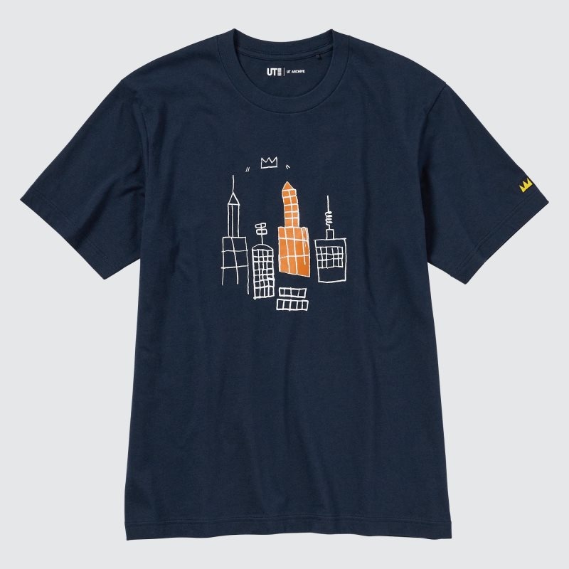 Camiseta Uniqlo Ut Archive Ut Short Sleeve Graphic Jean-michel Basquiat Hombre Azul Marino | 6105423