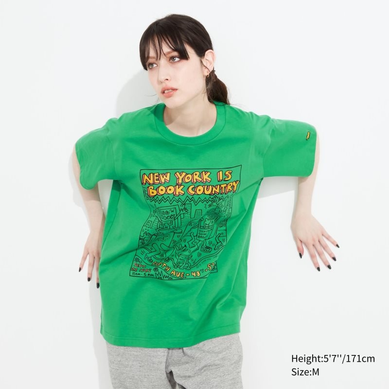 Camiseta Uniqlo Ut Archive Ut Short Sleeve Graphic Keith Haring Hombre Verde | 2825576