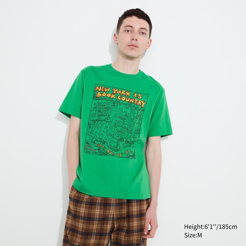 Camiseta Uniqlo Ut Archive Ut Short Sleeve Graphic Keith Haring Hombre Verde | 2825576