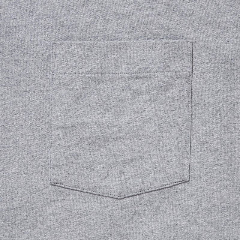 Camiseta Uniqlo Washed Cotton Crew Neck Long-sleeve Hombre Gris | 5708686