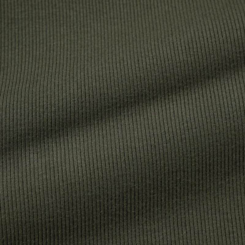 Camiseta sin Manga Uniqlo Dry Color Ribbed Mujer Verde Oliva | 6044552