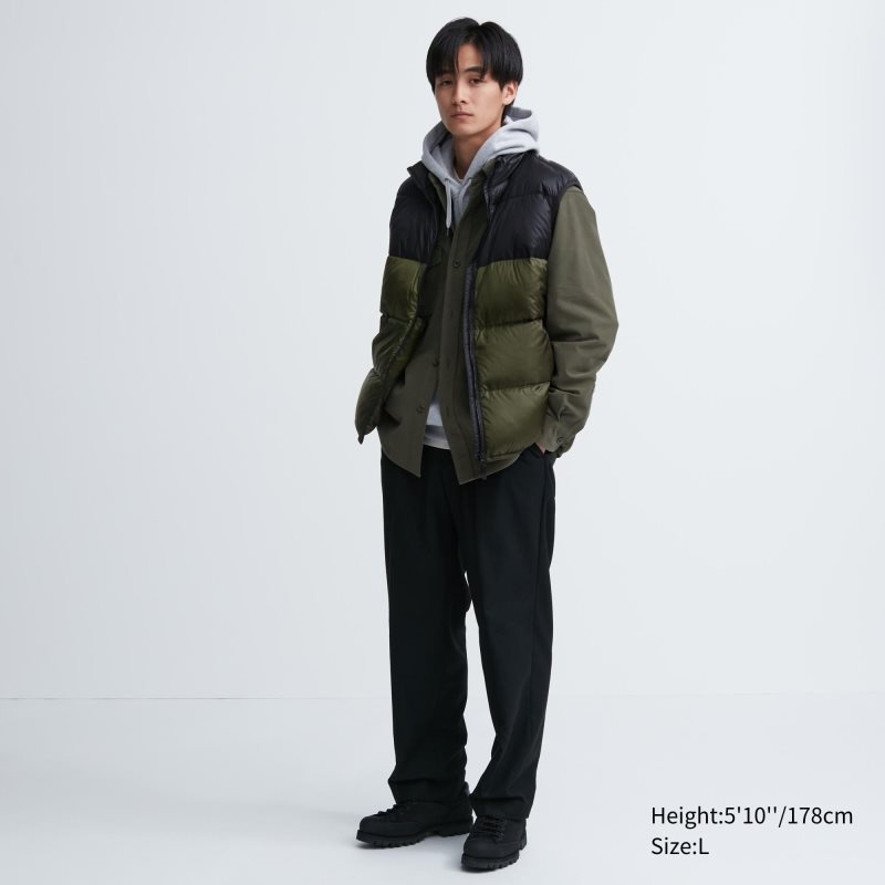 Chaleco Uniqlo Ultra Light Down Color Block Hombre Marrones | 8035259