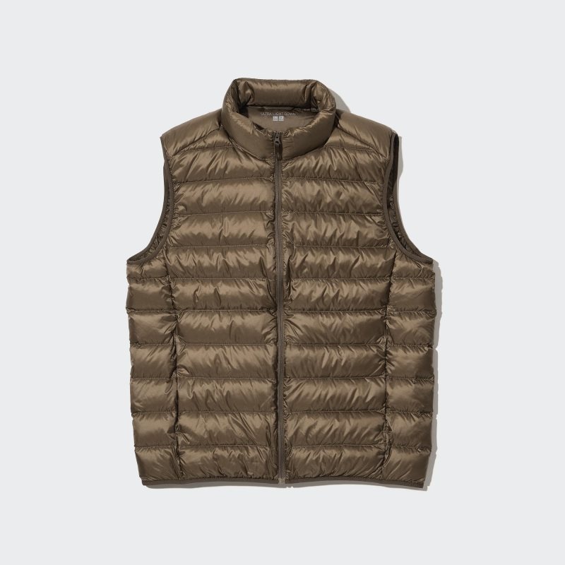 Chaleco Uniqlo Ultra Light Down Narrow Quilt Hombre Marrones | 1181827