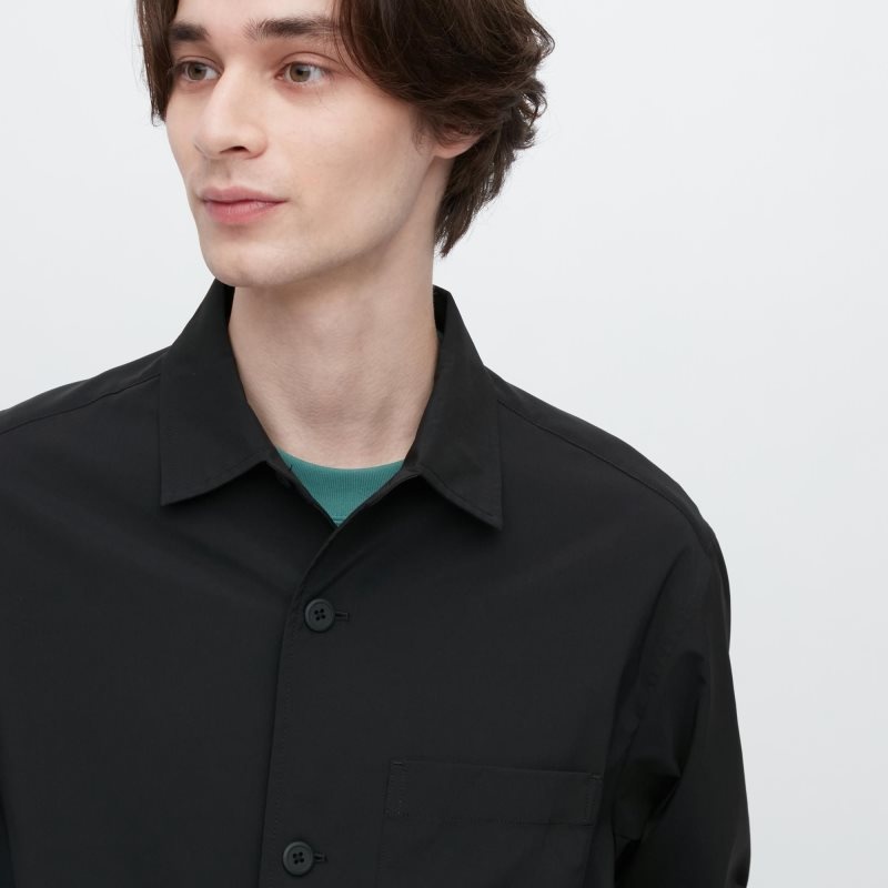 Chaquetas Uniqlo Airsense Shirt Ultra Light Shirt Hombre Negras | 4694414