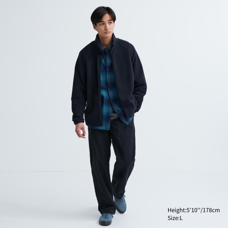 Chaquetas Uniqlo Fleece Long-sleeve Full-zip Hombre Moradas | 2066311