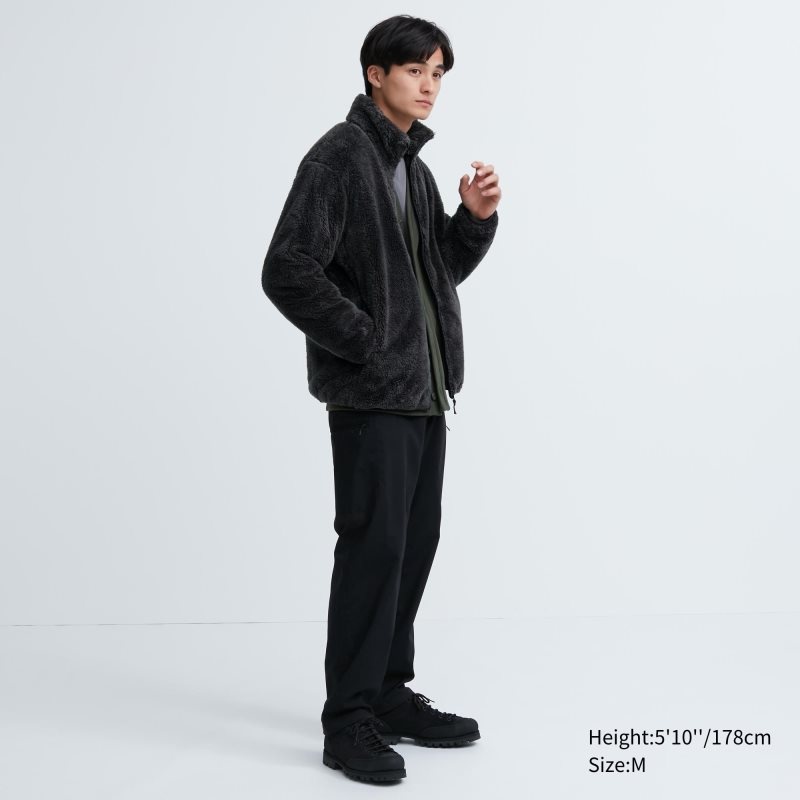 Chaquetas Uniqlo Fluffy Yarn Fleece Full-Zip Hombre Negras | 7752445